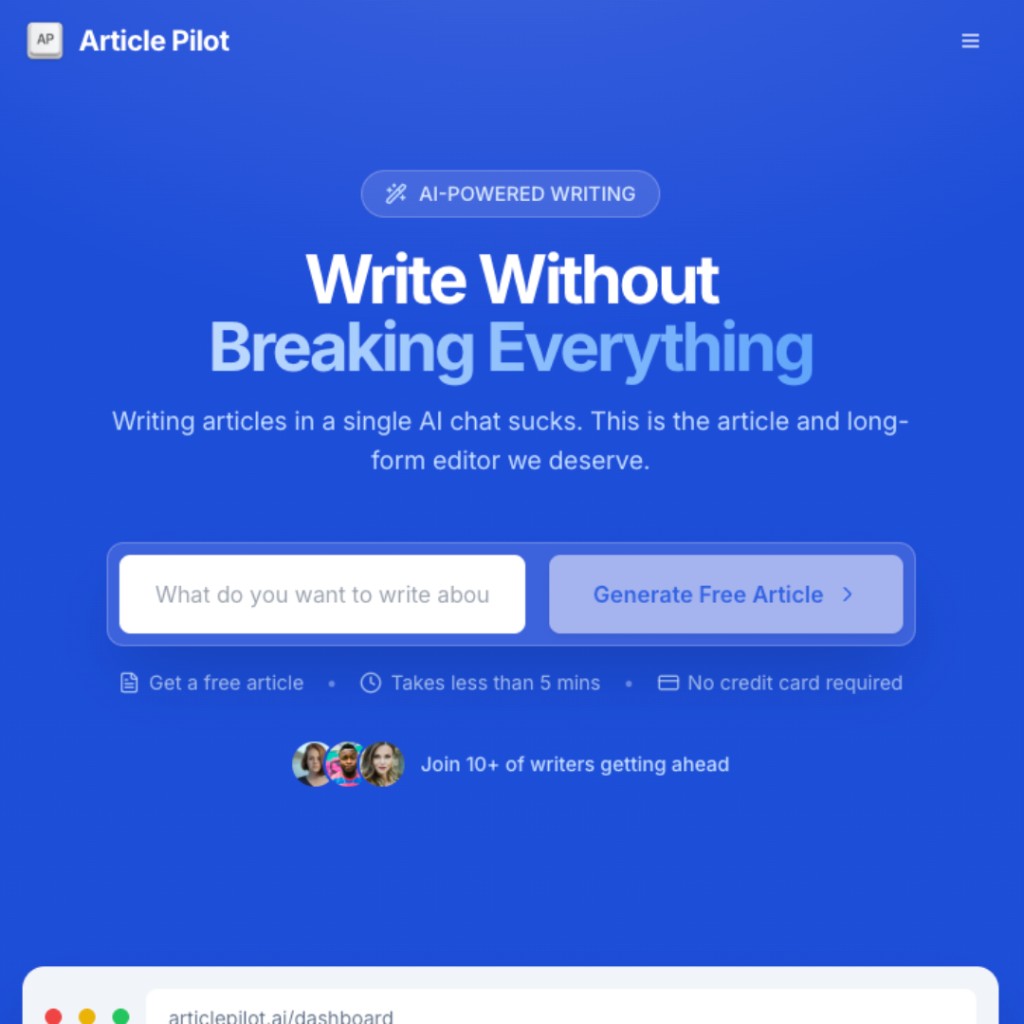 ArticlePilot product screenshot